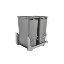 Rev-A-Shelf 53WC-2150SCDM-217 - Steel Bottom Mount Double Pull Out Waste/Trash Container for Full Height Cabinets w/Soft Close