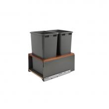 Rev-A-Shelf 5LB-1850OGWN-213 - Legrabox Pull Out Double Waste/Trash Container for Full Height Cabinets w/Soft Close
