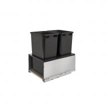 Rev-A-Shelf 5LB-1850SSBL-218 - Legrabox Pull Out Double Waste/Trash Container for Full Height Cabinets w/Soft Close