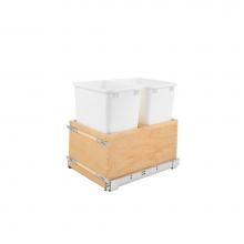 Rev-A-Shelf 4VLWCSC-1835DM-2 - Wood Bottom Mount Pull Out Waste/Trash Container w/Soft Close