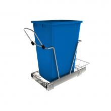 Rev-A-Shelf RV-12KD-22C-S - Chrome Steel Pull Out Waste/Trash Container w/Rear Basket Storage