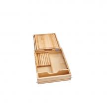 Rev-A-Shelf 4KCB-419HFLSC-1 - Wood Knife Organizer and Cutting Board Replacement Drawer System w/Soft Close