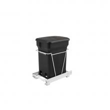 Rev-A-Shelf RV-1216-CKBK-1 - White Steel Pull Out Compost Container w/Rear Basket Storage