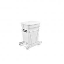 Rev-A-Shelf RV-1216-CKWH-1 - White Steel Pull Out Compost Container w/Rear Basket Storage