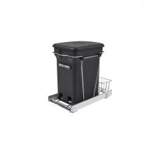 Rev-A-Shelf RV-12KD-CKBK-S - Chrome Steel Pull Out Compost Container w/Rear Basket Storage