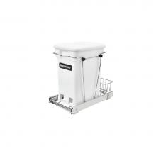 Rev-A-Shelf RV-12KD-CKWH-S - Chrome Steel Pull Out Compost Container w/Rear Basket Storage