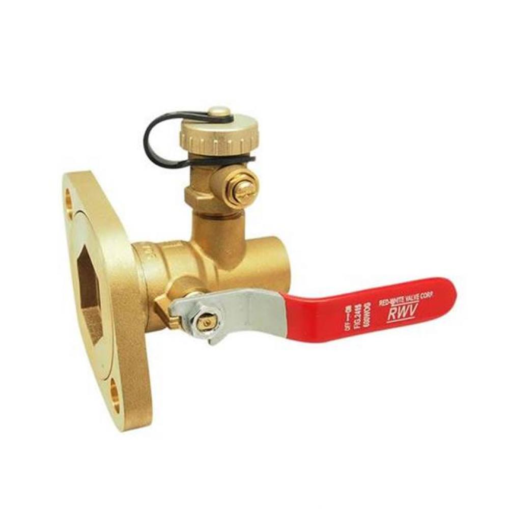 1-1/4 IN Pump Flange Ball Valve,  Rotating Flange Design with Side Drain Valve Solder x Flange