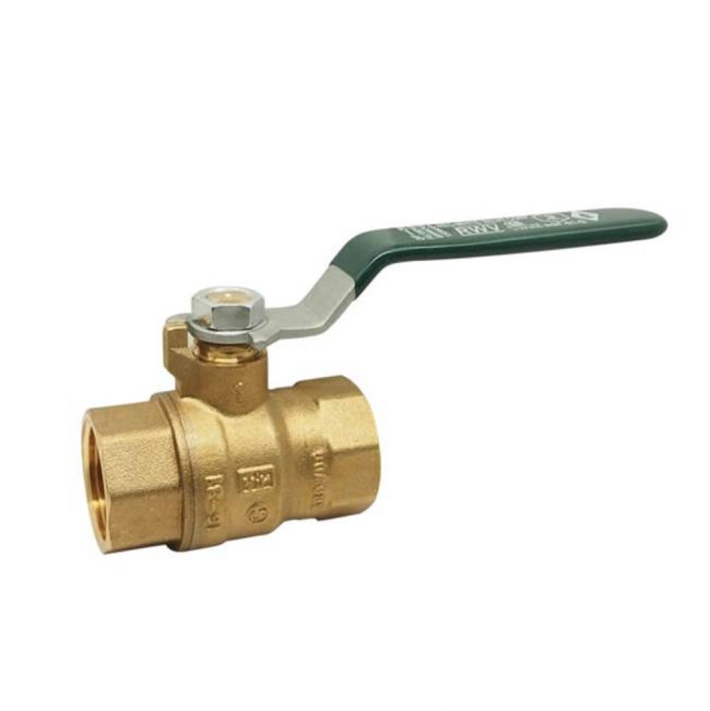 1 1/4 IN 150# WSP/600# WOG Brass Body,  Threaded Ends,  Chrome-Plated Ball,  PTFE Seats