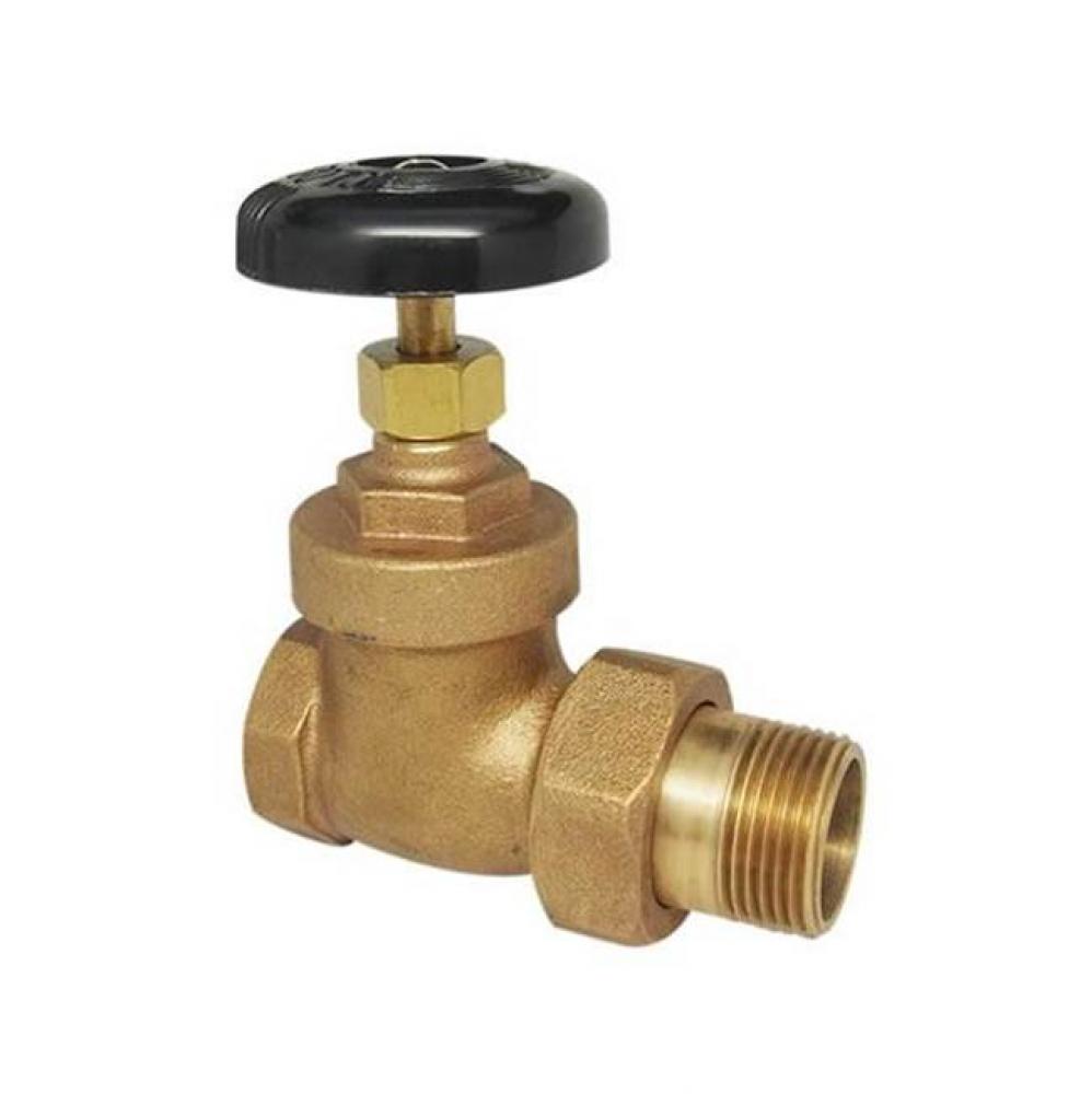 1 1/4 IN Bronze Radiator Gate Valve,  200# WOG,  125# WSP,  Screw Over Bonnet