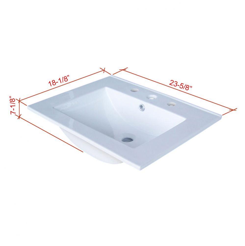 23-5/8''W x 18-1/8''D Ceramic Sink - White