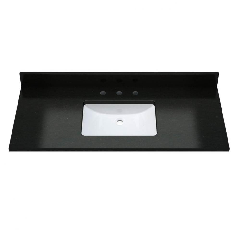 49''W x 22''D x 1-3/16'' Midnight Black Granite Top Pre-mounted