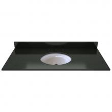 Sagehill Designs OW4922-MB - 49''W x 22''D Midnight Black Granite Top Pre mounted White Oval Ceramic