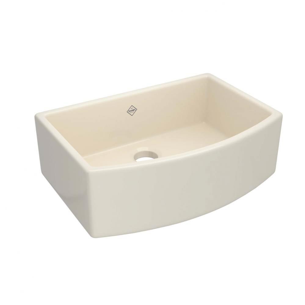 30'' Waterside Single Bowl Bowed Farmhouse Apron Front Fireclay Kitchen Sink