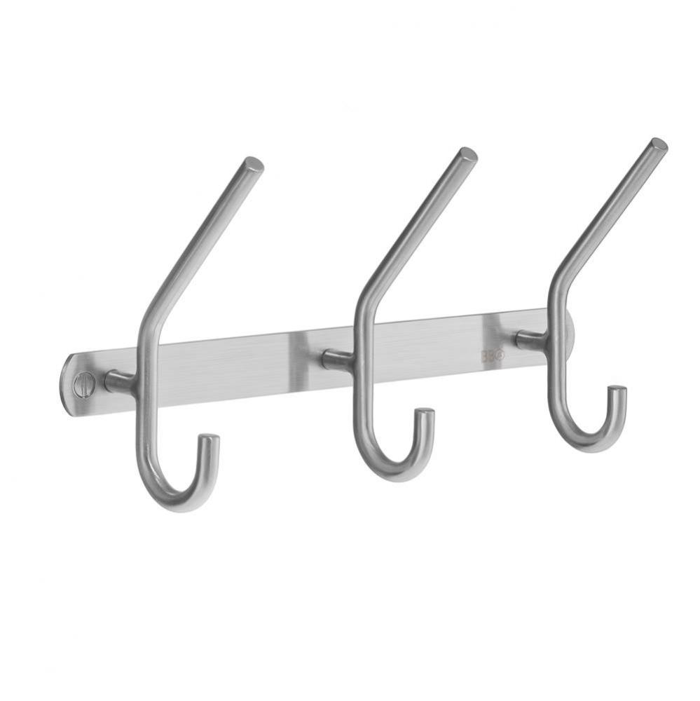 Brushed Stainless Steel Three Coat/Hook