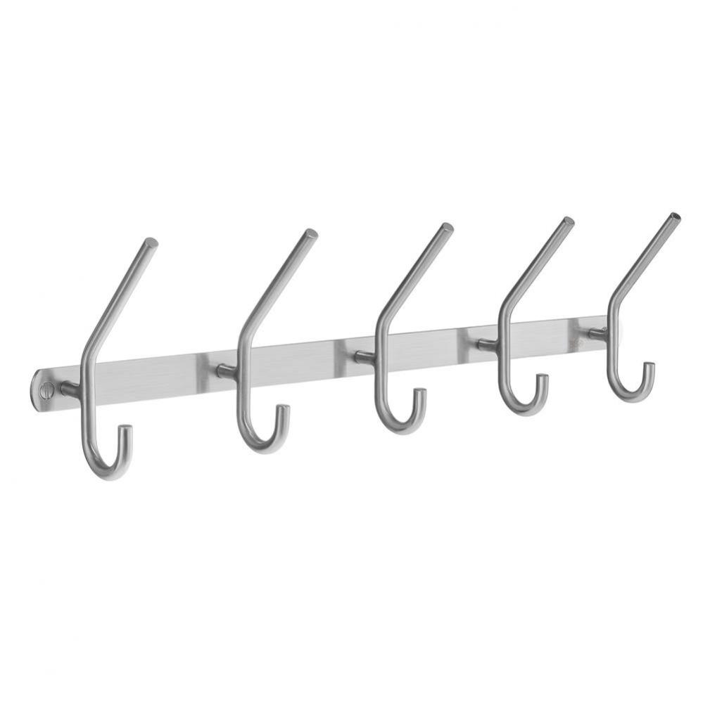 Brushed Stainless Steel Five Coat/Hook