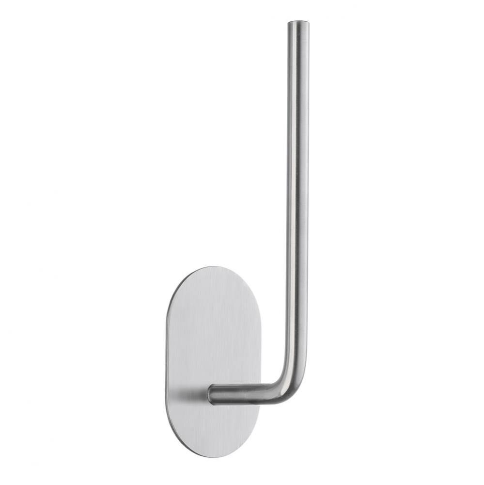 Self adhesive spare toilet paper holder brushed stainless steel - oval