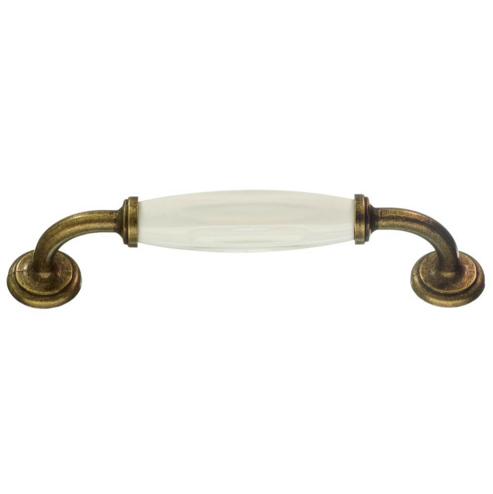 PULL ANTIQUE BRASS FINISH/WHITE CERAMIC CC 3