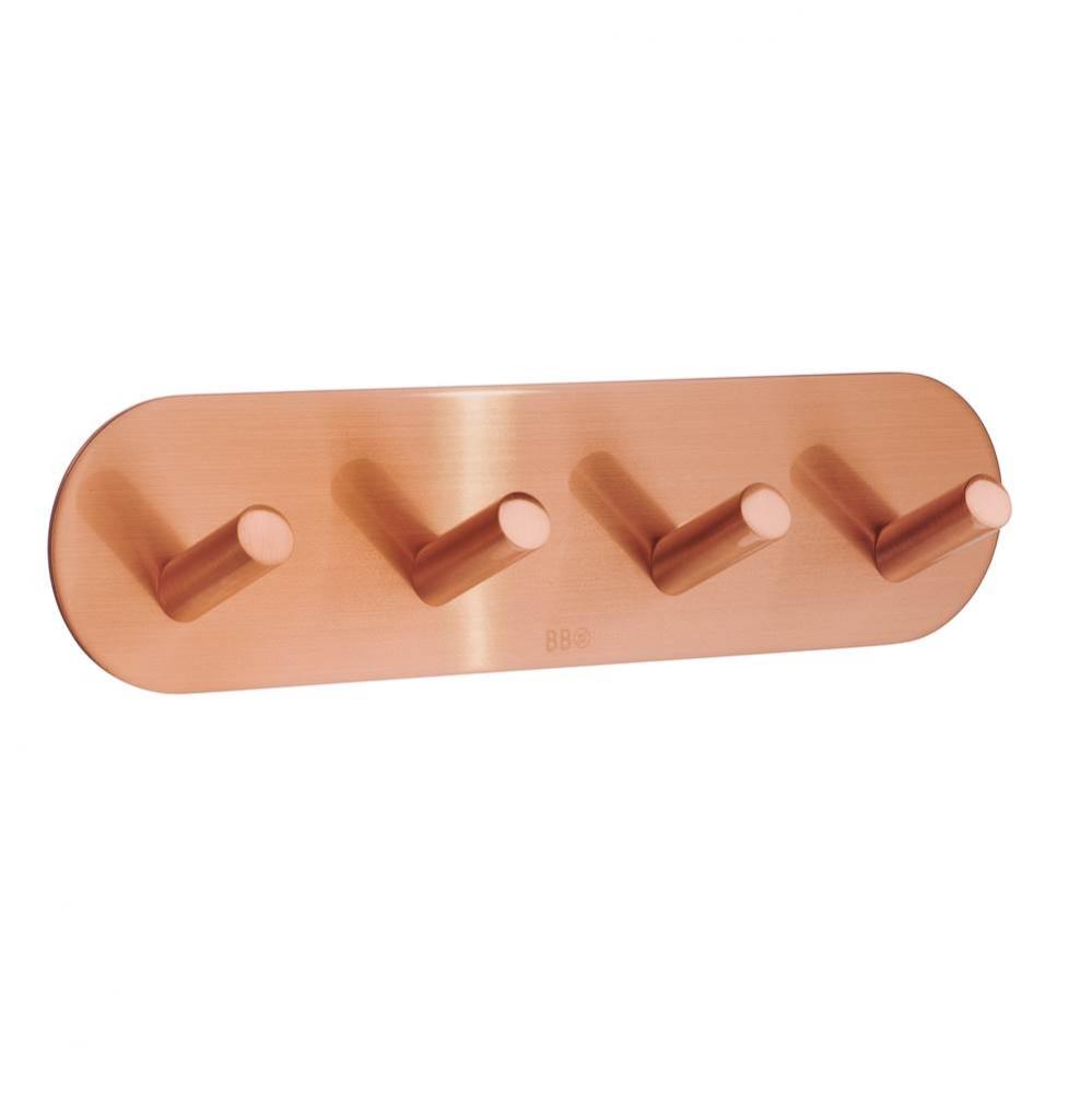 QUADRUPLE HOOK SELFADHESIVE BRUSHED COPPER