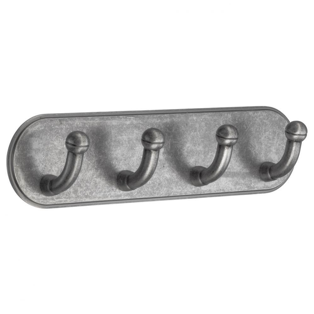 QUADRUPLE HOOK SELFADHESIVE PEWTER