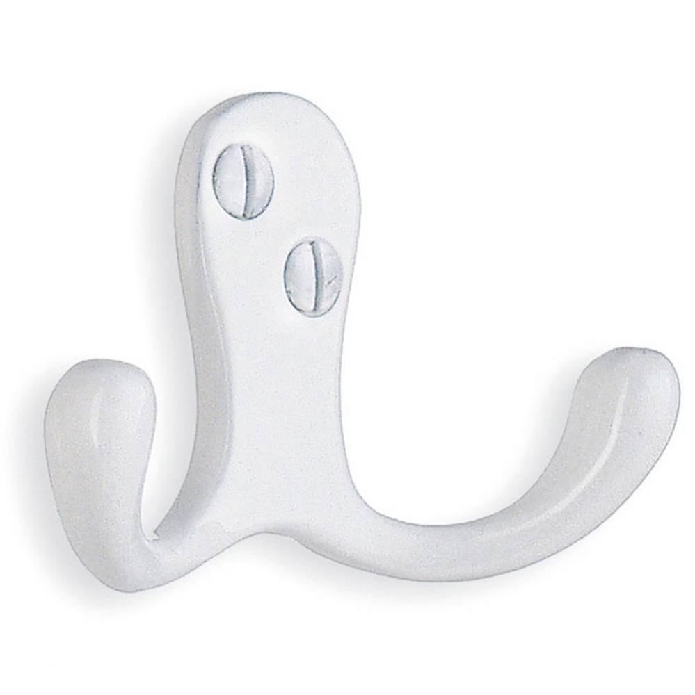 Double Coat Hook 1 3/4'', White