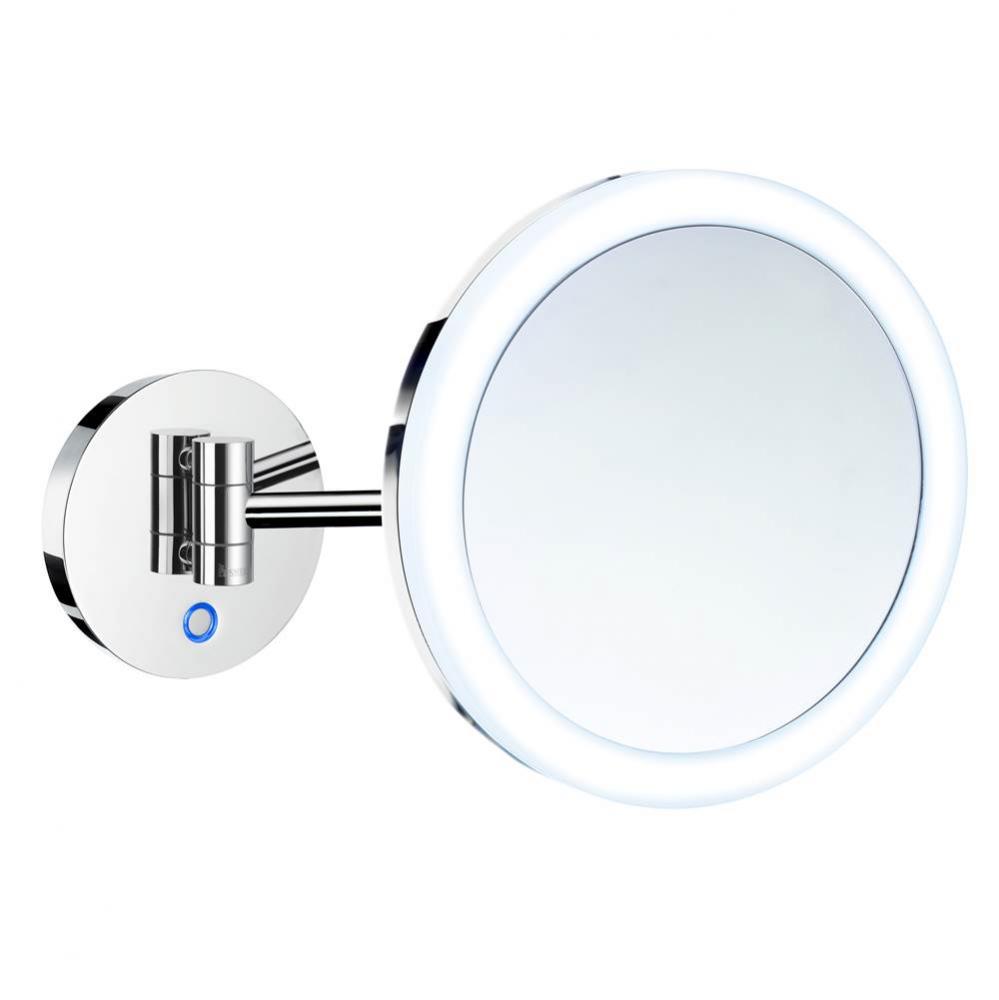 SHAVING/MAKE UP BATTERY MIRROR WALLMOUNT 5X MAGNIFICATION LED LIGHT