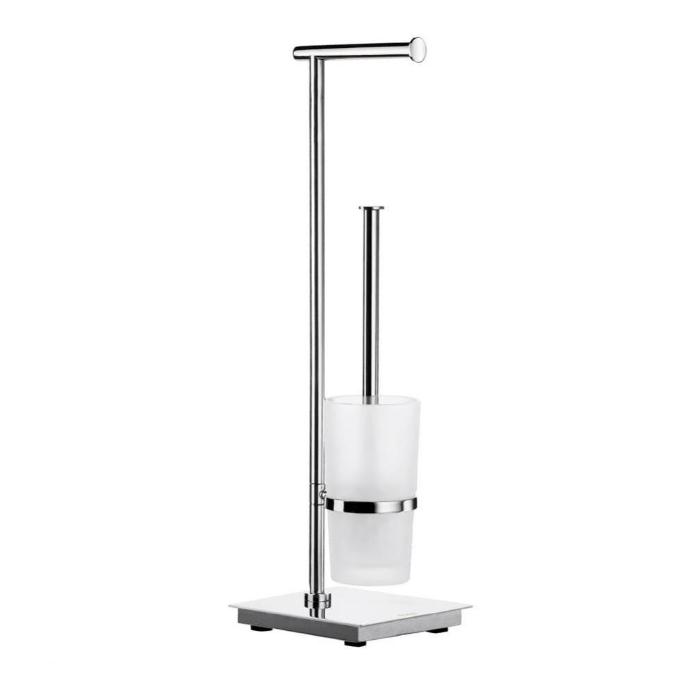 OUTLINE - Toilet Roll Holder/Toilet Brush in Stainless Steel Polished incl Container