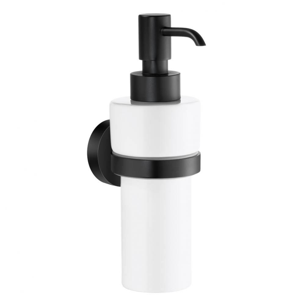 Home Holder With Porcelain Soap Dispenser Black