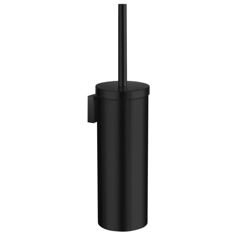 Black Brass Constructed Wallmounted Toilet Brush with Plastic Insert and Brush