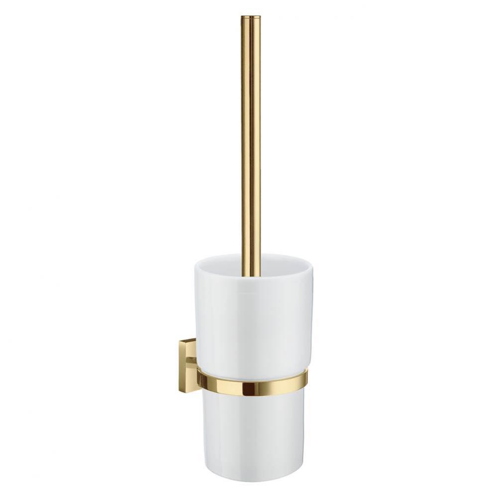 HOUSE TOILET BRUSH & HOLDER POLISHED BRASSWHITE