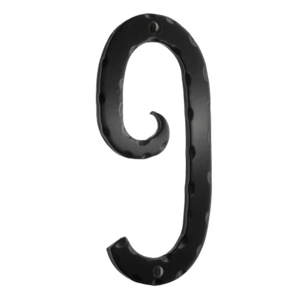Decorative wrought iron 6'' house numeral 9
