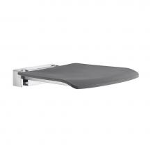 Smedbo FK414 - Wall mount fold down seat - polished chrome and slate