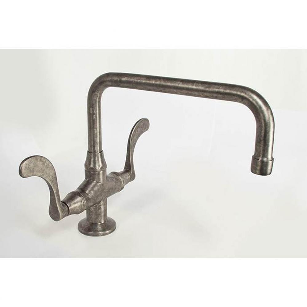 Wingnut Deck Mount Faucet With Fixed Square Spout 9-1/2'' Center To Aerator 6'&apos