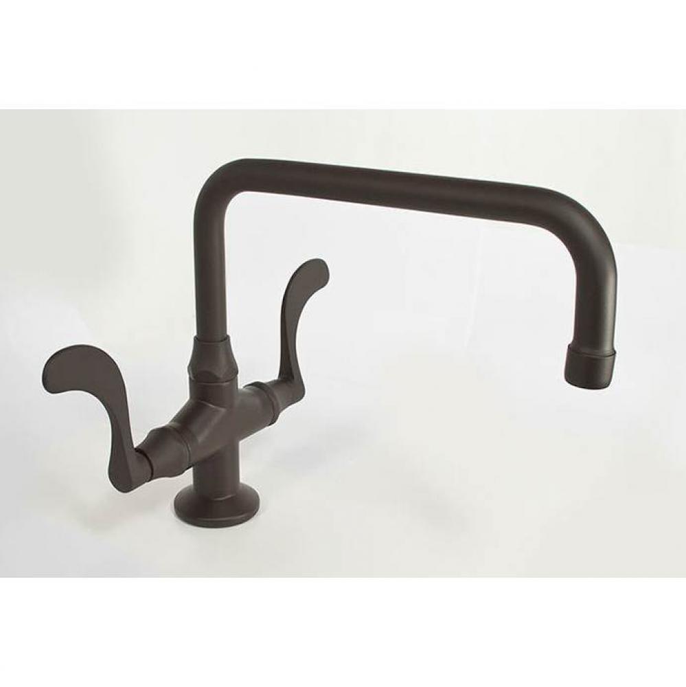 Wingnut Deck Mount Faucet With Fixed Square Spout 9-1/2'' Center To Aerator 6'&apos