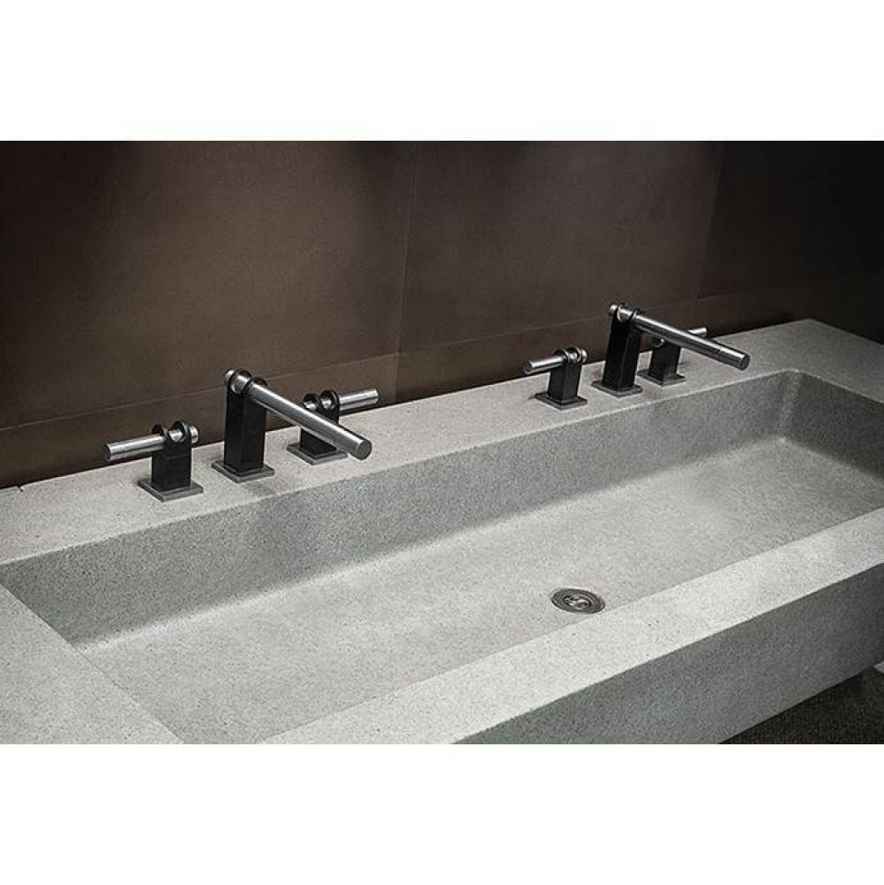 Strap Widespread Deck Mount Lav Faucet With Fixed Spout 7'' Center To Aerator 3-1/2&apos