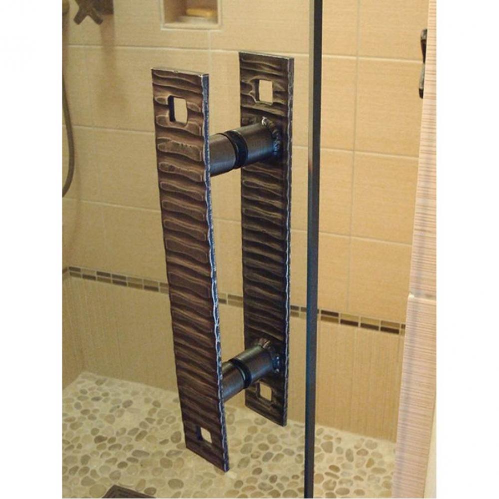 Cixx Shower Door Handles Back-To-Back 10'' Bars, With Posts 6'' On Center