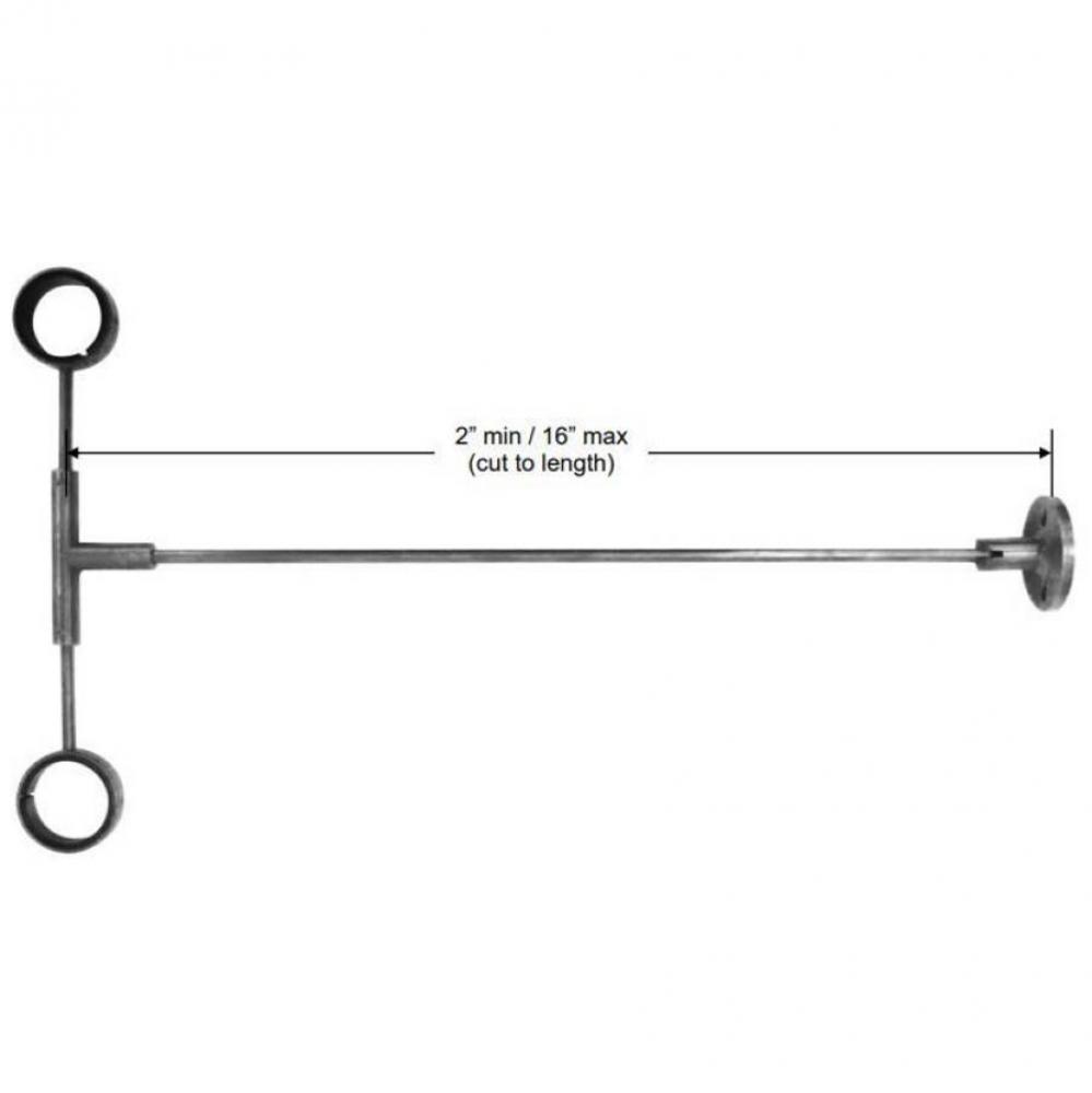 Optional Stabilizer Tee For Waterbridge Floor-Mounted Tub Fillers Attaches To Wall Or Tub 16'