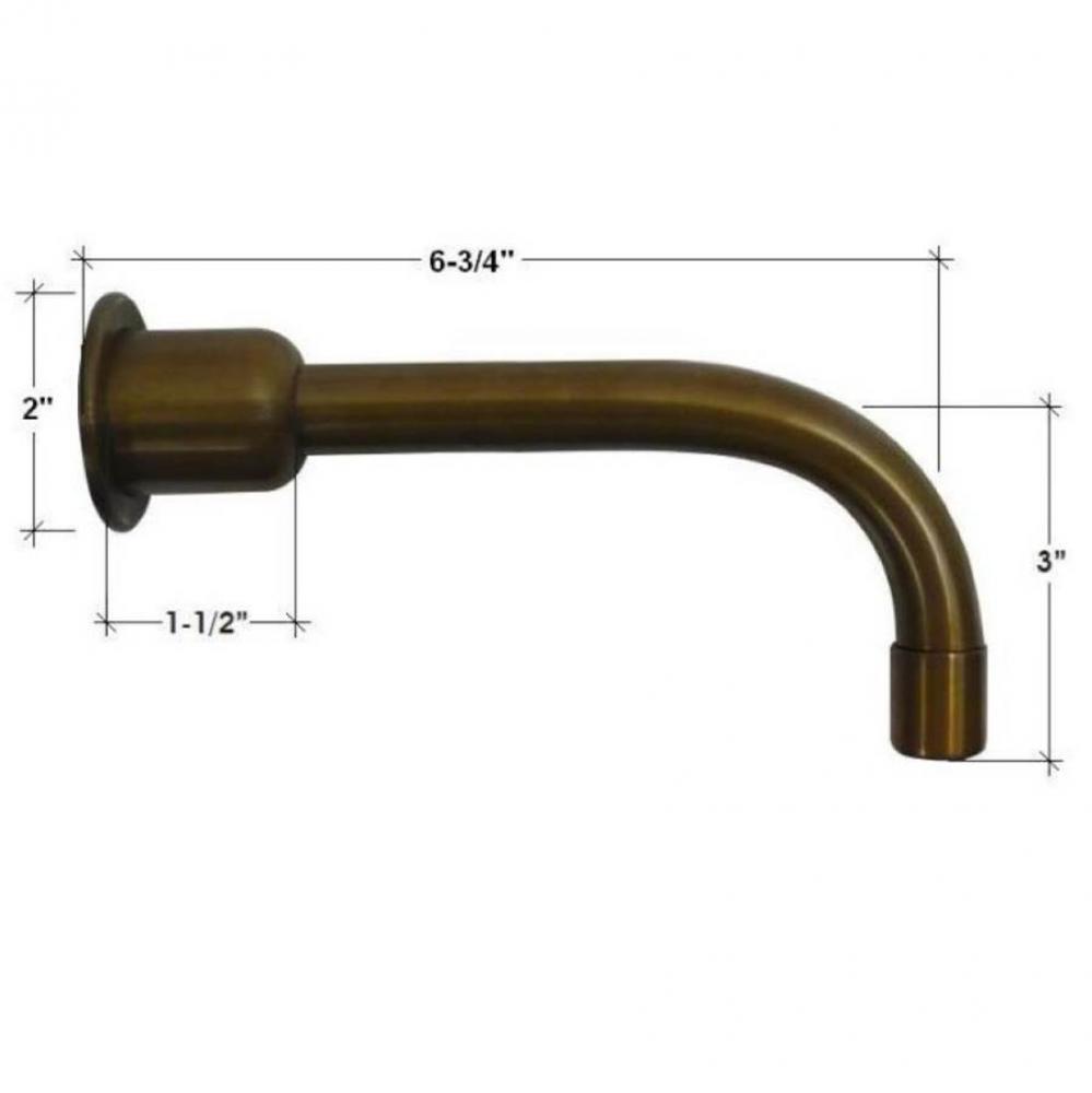 Wherever Wall Mount Tub Spout With Straight 7'' Spout 6-3/4'' Long, Wall To Ce