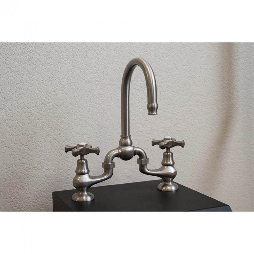 Brownstone Deck Mount Faucet With Fixed Spout And Ceramic Hot And Cold Buttons 5-1/4'' C