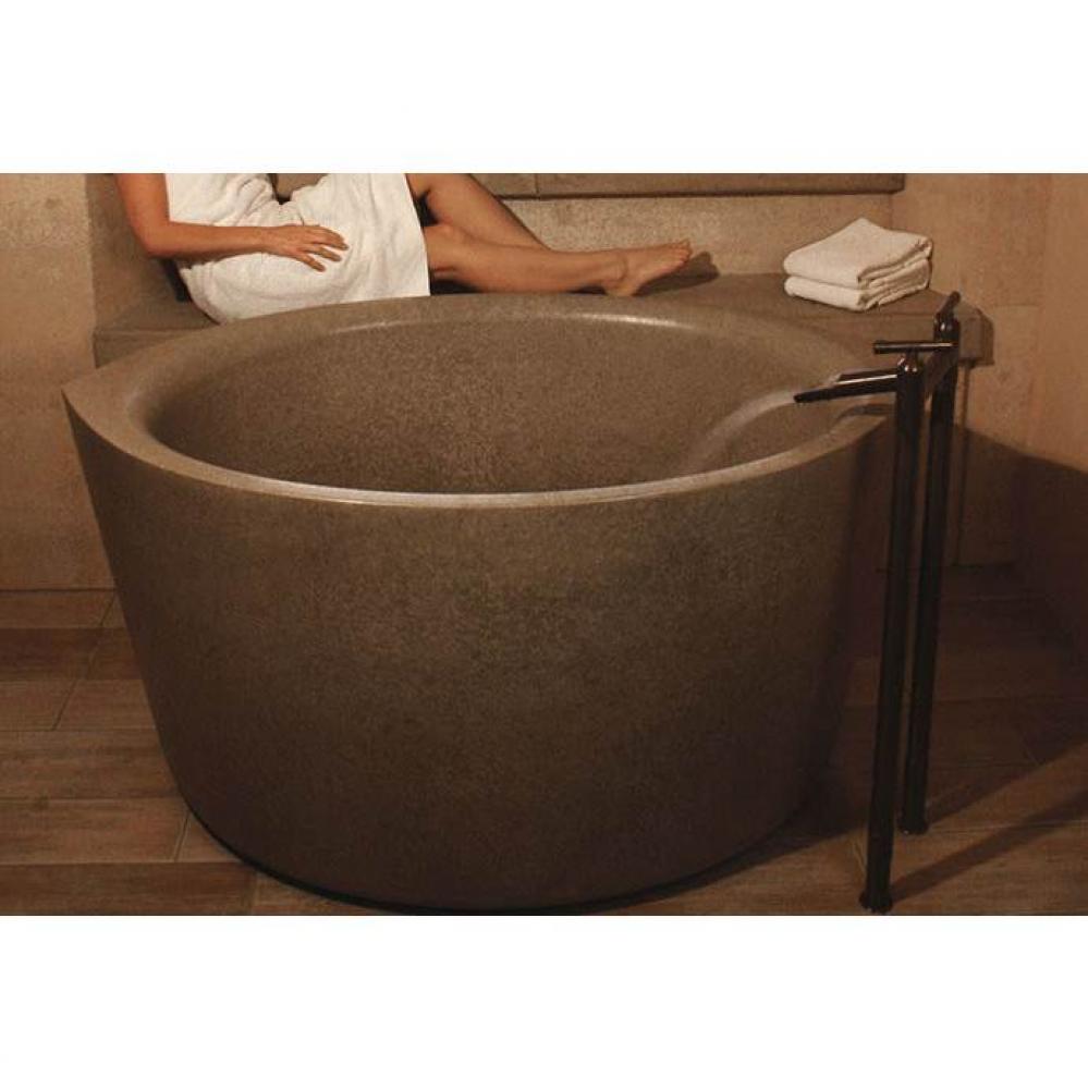 Waterbridge Floor Mount Tub Filler With Waterfall Spout 8'' Spread, Center To Center 7-3