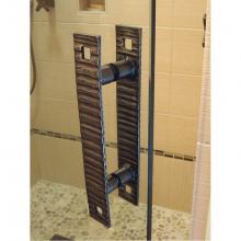 Sonoma Forge CX-SHW-HNDL-B - Cixx Shower Door Handles Back-To-Back 10'' Bars, With Posts 6'' On Center