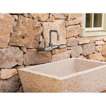 Sonoma Forge WB-DM-SQ-SW-SN - Waterbridge Deck Mount Faucet With Square Swivel Spout 8'' Spread, Center To Center 9-1/