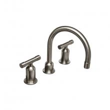 Sonoma Forge WE-LAV-DM-GN-SN - Wherever Widespread Deck Mount Lav Faucet With Fixed Gooseneck Spout 6-1/2'' Center To A