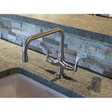 Sonoma Forge WN-SQ-SW-SN - Wingnut Deck Mount Faucet With Swivel Square Spout 9-1/2'' Center To Aerator 6'&apo