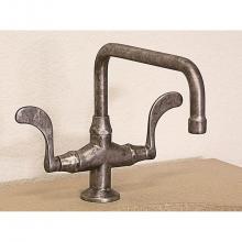 Sonoma Forge WN-SQ-W/SP-RN - Wingnut Deck Mount Faucet With Swivel Square Spout And Side Spray 9-1/2'' Center To Aera