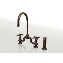 Sonoma Forge BS-DM-SW-W/SP-AB - Brownstone Deck Mount Faucet With Swivel Spout And Side Spray And Ceramic Hot And Cold Buttons 6-5