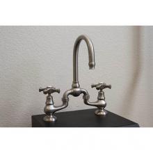 Sonoma Forge BS-DM-FX-SN - Brownstone Deck Mount Faucet With Fixed Spout And Ceramic Hot And Cold Buttons 5-1/4'' C