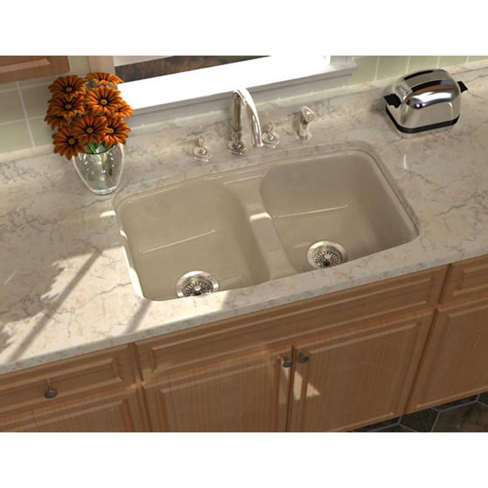 RENAISSANCE?, 33''x22'' Undercounter, 2 Bowl Sink, 5 Faucet Holes, Color