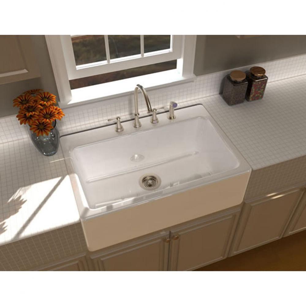 VIRTUOSO?, 33''x22'' Front Apron, Tile-in, 1 Bowl Sink, 3 Faucet Holes, Color