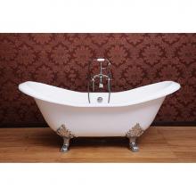 Song FM-723130-TH-70-CIP - DUET?, 72''x31'' Freestanding Bathtub, 7'' Faucet Drillings on Top,