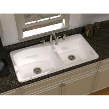 Song S-8640-1-70 - ALLEGRO?, 43''x22'' Self-Rimming, 2 Bowl Sink, 1 Faucet Hole, Color